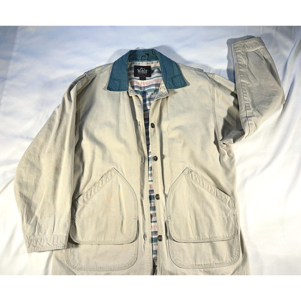 Vintage Woolrich Women's Cotton Barn Chore Jacket Stone Size L